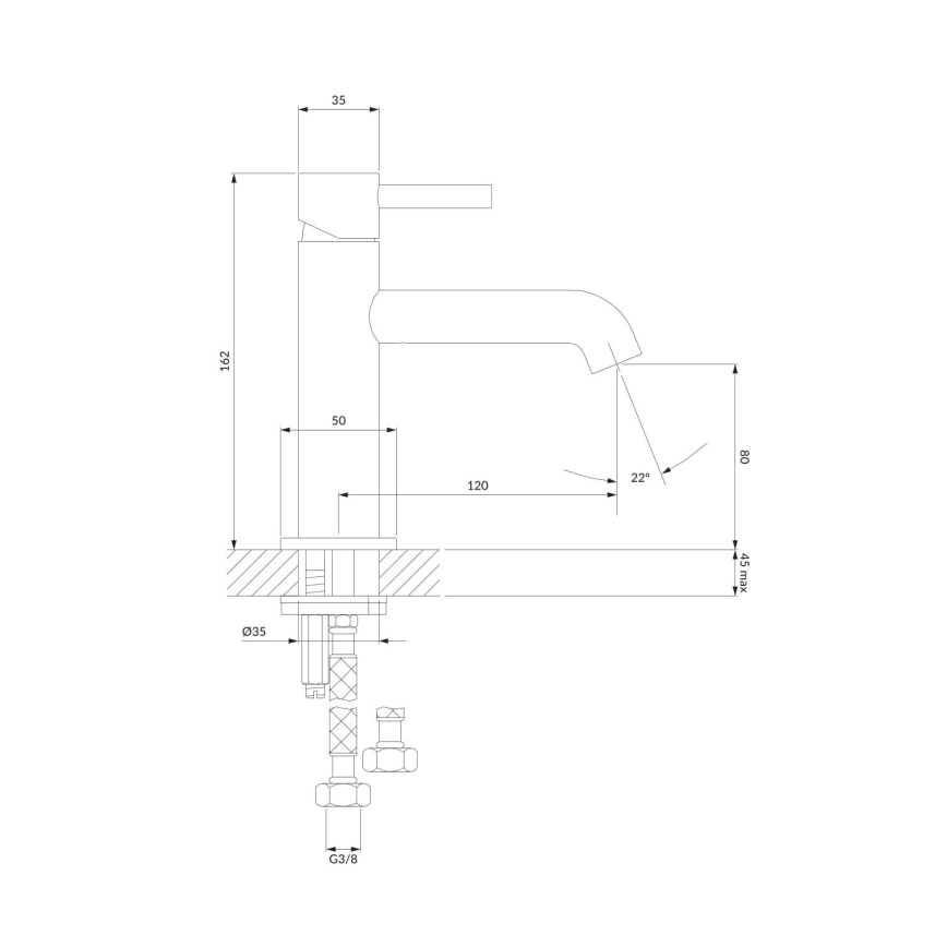 OMNIRES Y1210NNI - Hane Y 16,2 cm børstet nikkel