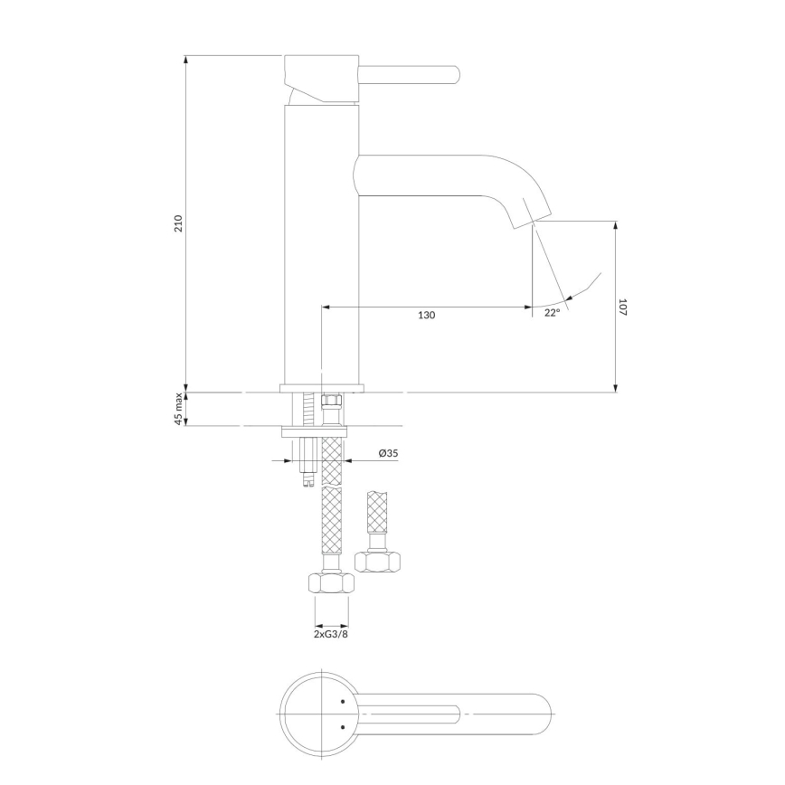 OMNIRES Y1213MAXCR - Hane Y 21 cm skinnende krom