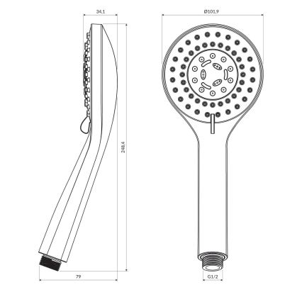 OMNIRES YOSEMITE-RBL - Håndbruser YOSEMITE mat sort