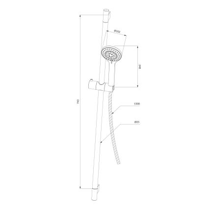 OMNIRES YOSEMITE-SCR - Brusesæt YOSEMITE skinnende krom