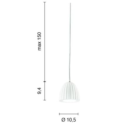 Ondaluce - CONCRETE pendel på wire 1xGU10/7,5W/230V Ø 10,5 cm beton/hvid