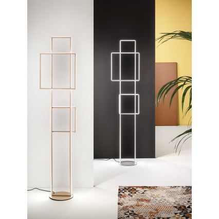 Ondaluce - Dæmpbar LED-gulvlampe DOWEL LED/77W/230V, guldfarvet