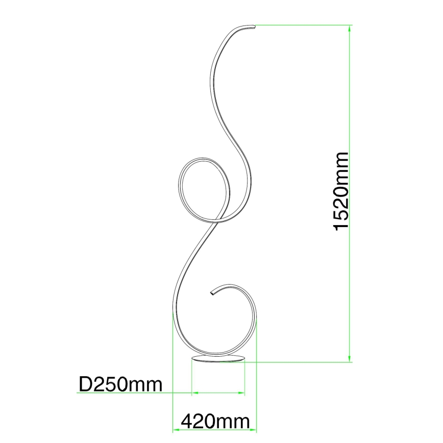 Ondaluce - Dæmpbar LED-gulvlampe FLOK LED/44W/230V 152 cm hvid