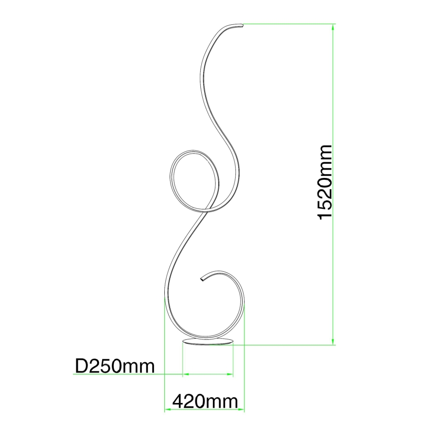 Ondaluce - Dæmpbar LED-gulvlampe FLOK LED/44W/230V hvid