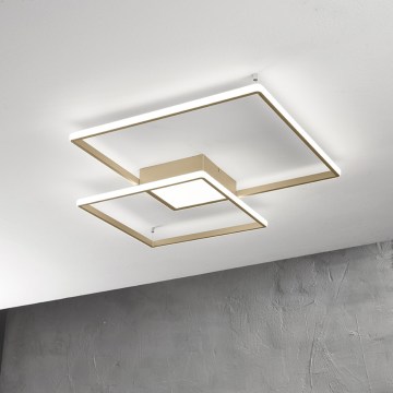 Ondaluce - Dæmpbar LED-loftlampe DOWEL LED/46W/230V 55x55 cm guld
