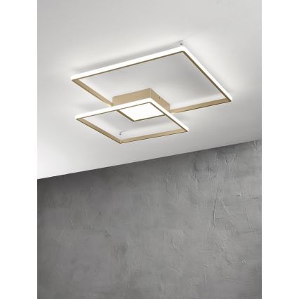 Ondaluce - Dæmpbar LED-loftlampe DOWEL LED/46W/230V 55x55 cm guld