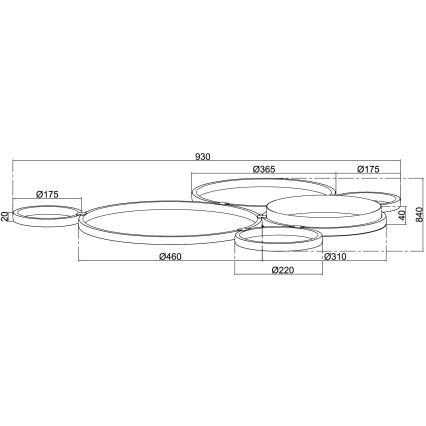 Ondaluce - Dæmpbar LED-loftlampe POIS LED/68W/230V, guld