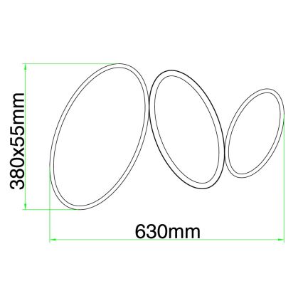 Ondaluce - Dæmpbar LED-loftlampe RICE LED/25W/230V 38x63 cm guld