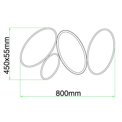 Ondaluce - Dæmpbar LED-loftlampe RICE LED/34W/230V 45x80 cm guldfarvet