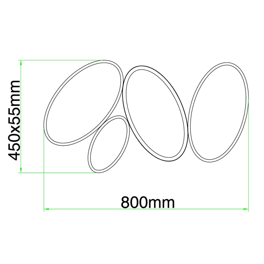 Ondaluce - Dæmpbar LED-loftlampe RICE LED/34W/230V 45x80 cm guldfarvet