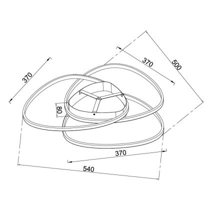 Ondaluce - Dæmpbar LED-loftlampe ROSE LED/60W/230V 50x54 cm sølvfarvet