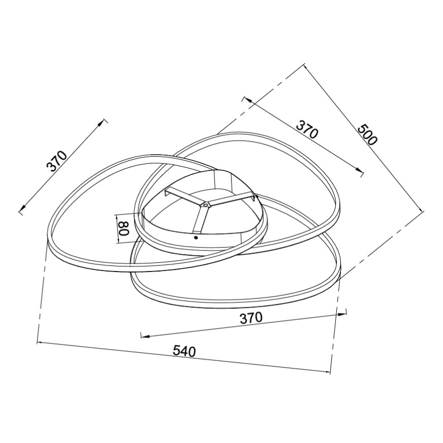 Ondaluce - Dæmpbar LED-loftlampe ROSE LED/60W/230V 50x54 cm sølvfarvet