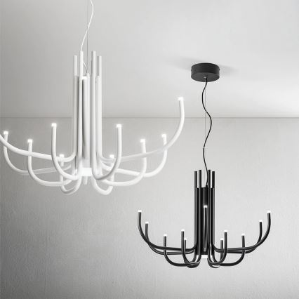 Ondaluce - Dæmpbar LED-lysekrone med wireophæng NOUVEAU LED/35W/230V Ø 78 cm sort