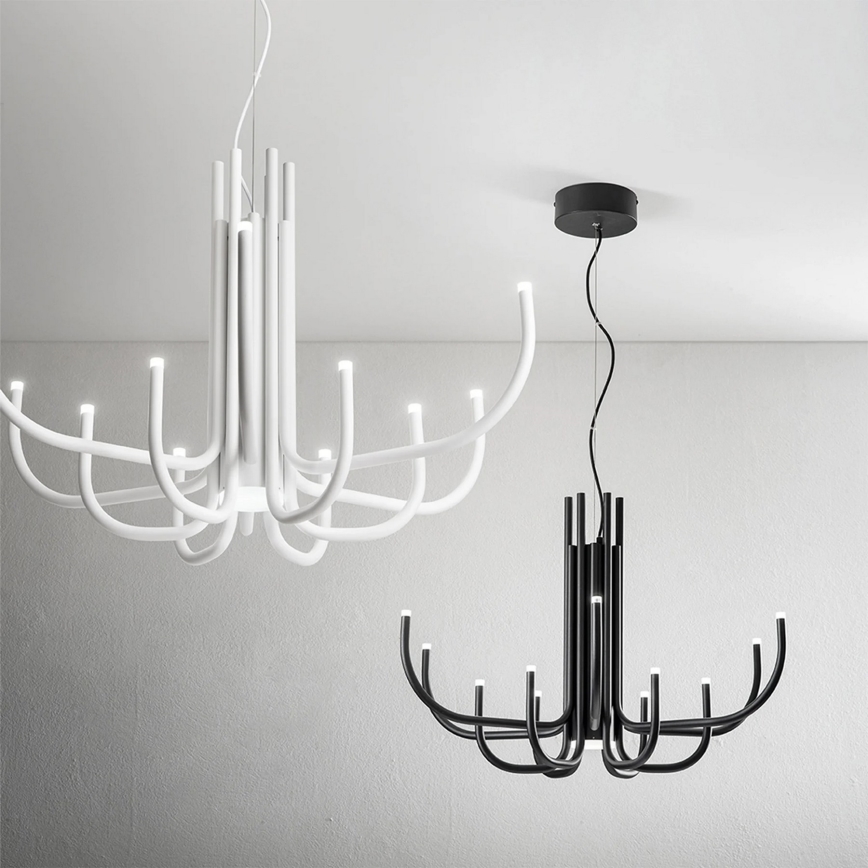 Ondaluce - Dæmpbar LED-lysekrone med wireophæng NOUVEAU LED/35W/230V Ø 78 cm sort