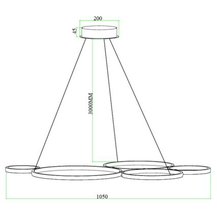 Ondaluce - Dæmpbar LED-lysekrone på kabel POIS LED/60W/230V guld