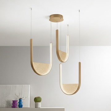 Ondaluce - Dæmpbar LED-lysekrone på wire LOTUS LED/70W/230V guld