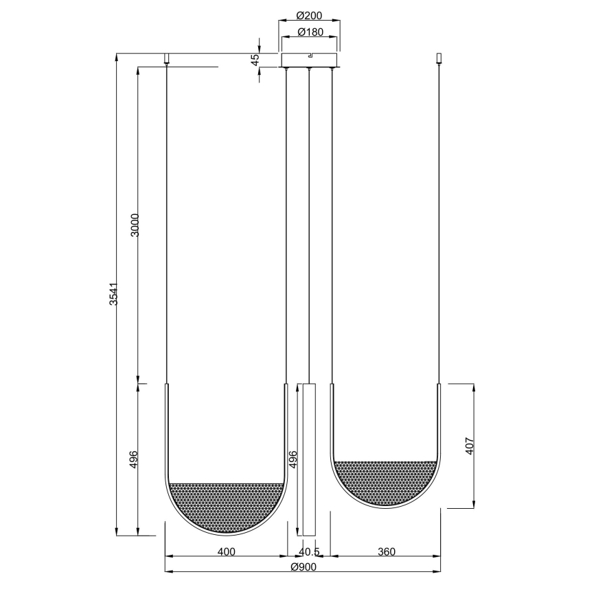 Ondaluce - Dæmpbar LED-lysekrone på wire LOTUS LED/70W/230V guld