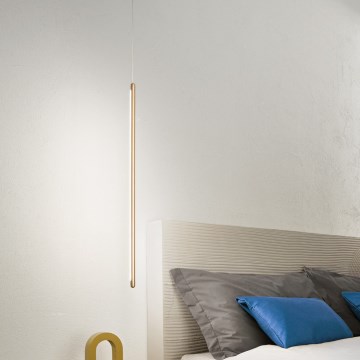 Ondaluce - Dæmpbar LED-pendel på wire GENIUS LED/12W/230V Ø 1,5 cm, guld
