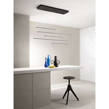 Ondaluce - Dæmpbar LED-pendel på wire GENIUS LED/72W/230V sort