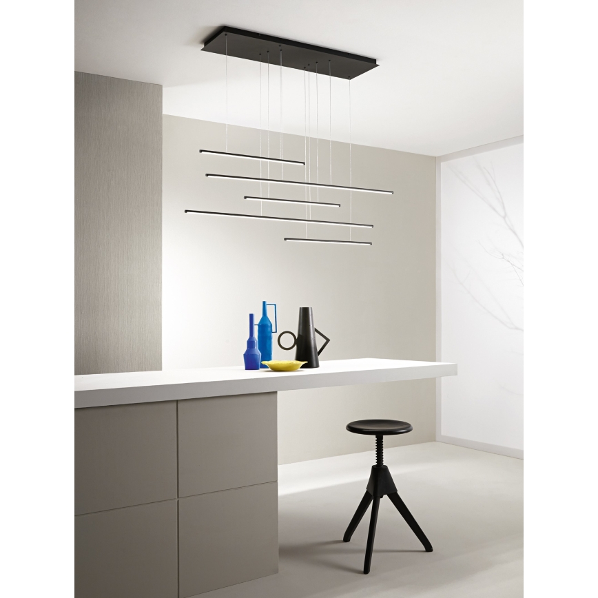 Ondaluce - Dæmpbar LED-pendel på wire GENIUS LED/72W/230V sort