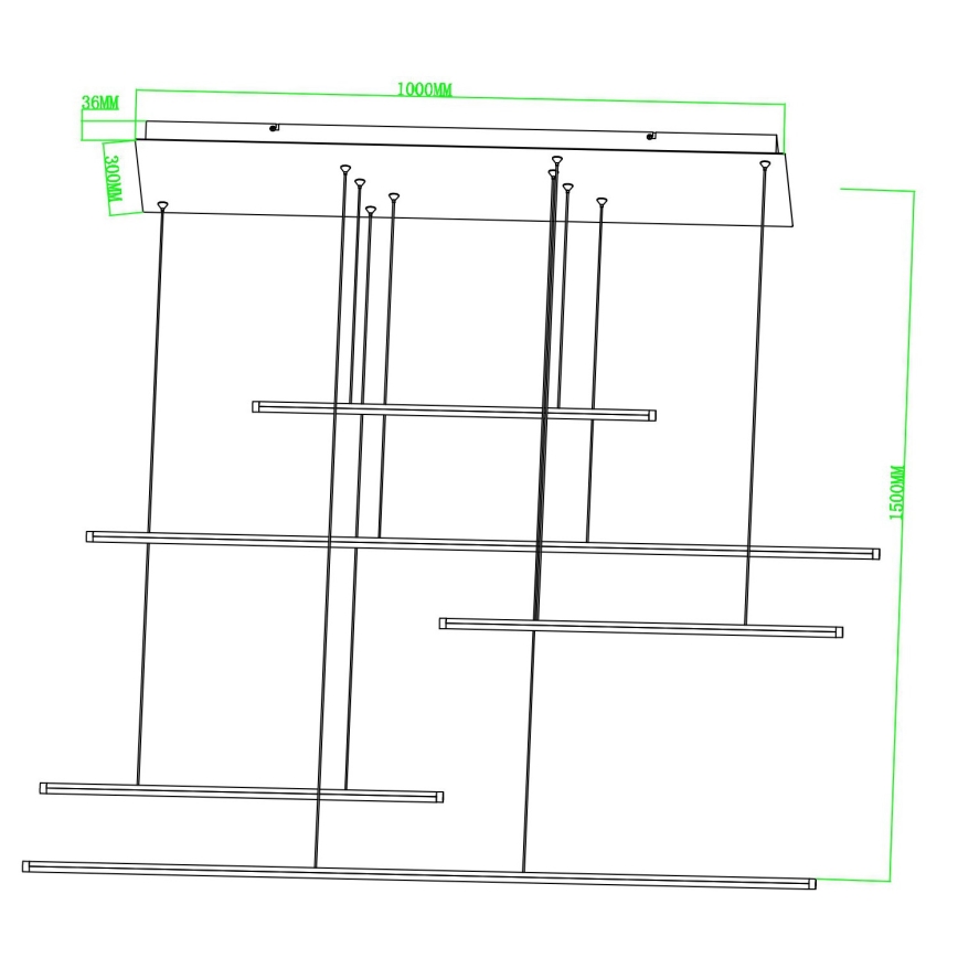 Ondaluce - Dæmpbar LED-pendel på wire GENIUS LED/72W/230V sort