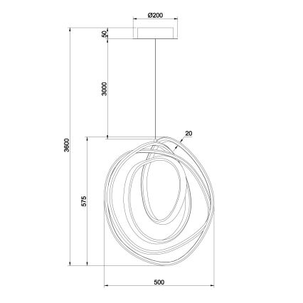 Ondaluce - Dæmpbar LED-pendel på wire GOLDEN LED/50W/230V guld