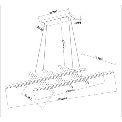 Ondaluce - Dæmpbar LED-pendel på wire MOVIDA LED/114W/230V guld