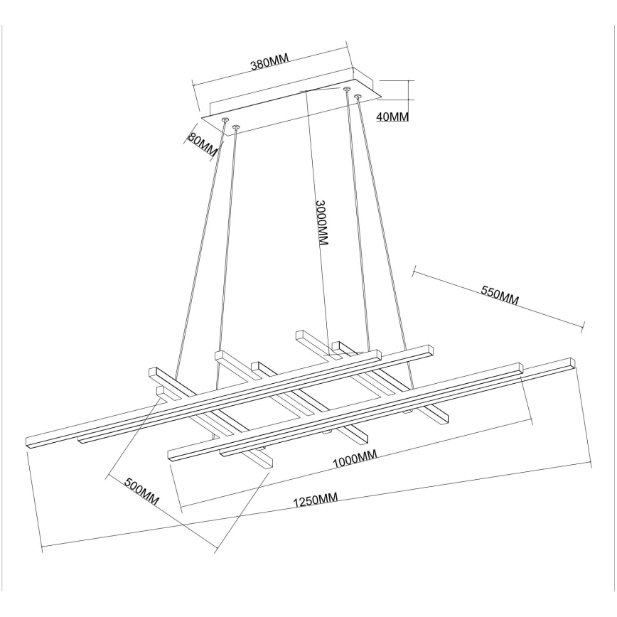 Ondaluce - Dæmpbar LED-pendel på wire MOVIDA LED/114W/230V guld