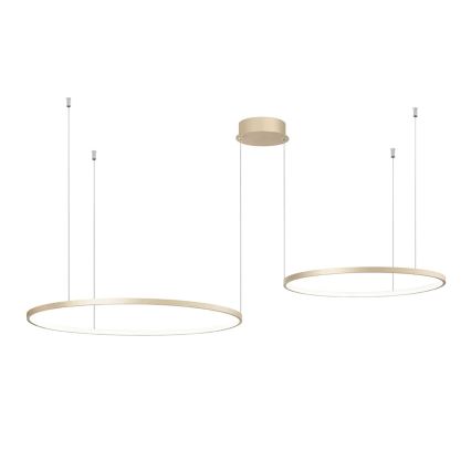 Ondaluce - LED dæmpbar pendel på wire SOEL LED/28W/230V + LED/38W Ø 80/60 cm guld