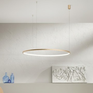 Ondaluce - Dæmpbar LED-pendel på wire SOEL LED/38W/230V Ø 80 cm guld