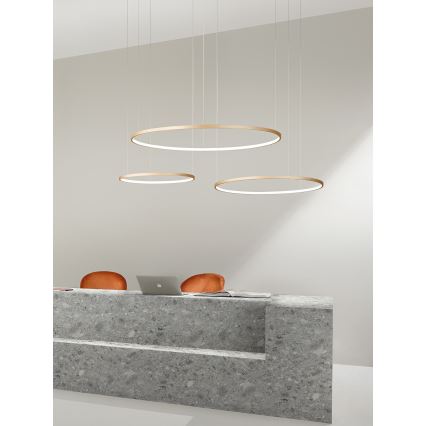 Ondaluce - Dæmpbar LED-pendel SOEL, 28W/230V, Ø 60 cm, guld