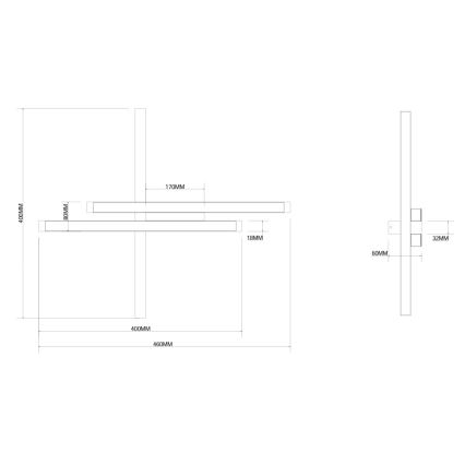 Ondaluce - Dæmpbar LED-væglampe MOVIDA LED/20W/230V, guld