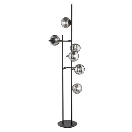 Ondaluce - Gulvlampe JEWEL 6xE14/10W/230V røget sort