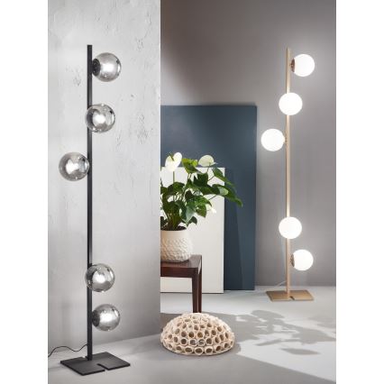 Ondaluce - Gulvlampe MONILE 5xE14/10W/230V 170 cm guld/hvid
