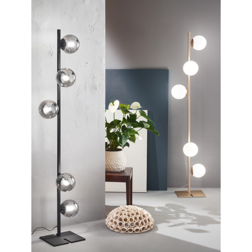 Ondaluce - Gulvlampe MONILE 5xE14/10W/230V 170 cm guld/hvid