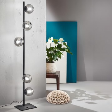 Ondaluce - Gulvlampe MONILE 5xE14/10W/230V 170 cm sort/røget sort