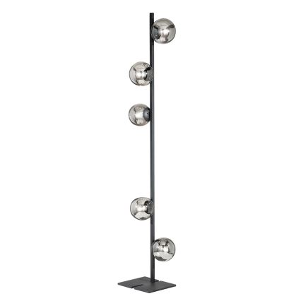 Ondaluce - Gulvlampe MONILE 5xE14/10W/230V 170 cm sort/røget sort