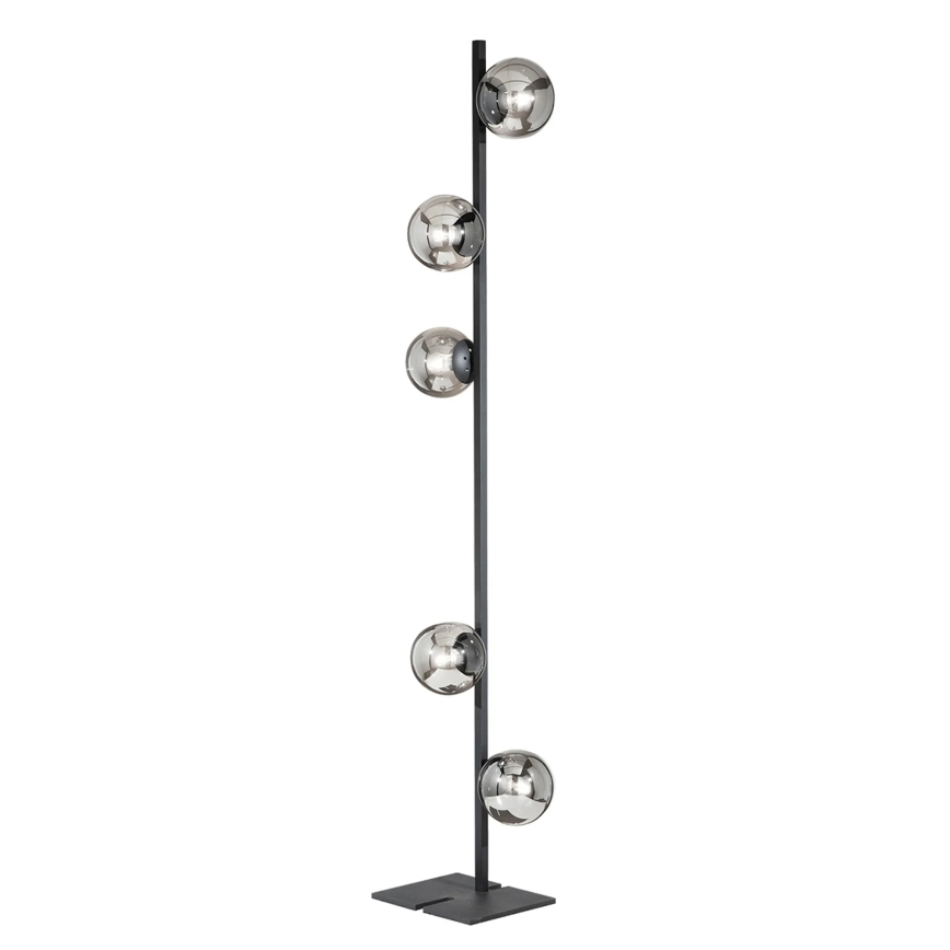 Ondaluce - Gulvlampe MONILE 5xE14/10W/230V 170 cm sort/røget sort