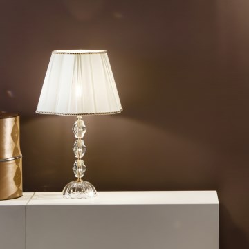 Ondaluce - Krystal bordlampe BRIGIDA 1xE27/15W/230V cremefarvet/klar