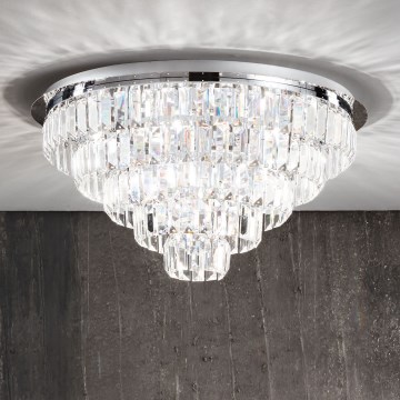 Ondaluce - Krystal loftlampe CASTLE 12xG9/7W/230V Ø 60 cm poleret krom