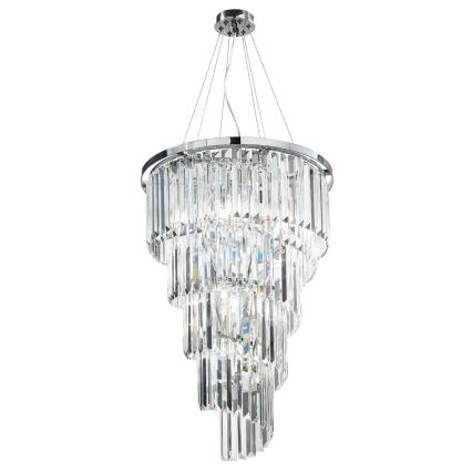 Ondaluce - Krystal lysekrone med wireophæng ALEXANDER 7xE14/10W/230V Ø 50 cm blank krom