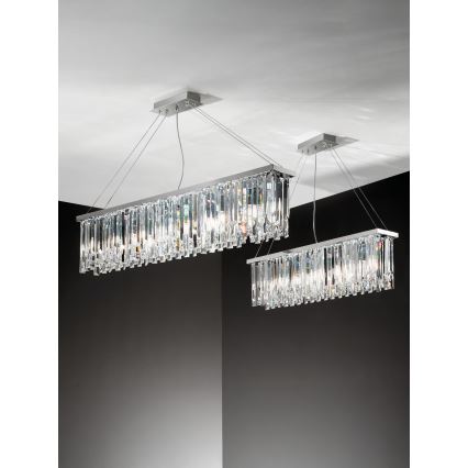 Ondaluce - Krystal lysekrone på wire BATIDA 8xE14/10W/230V, blank krom