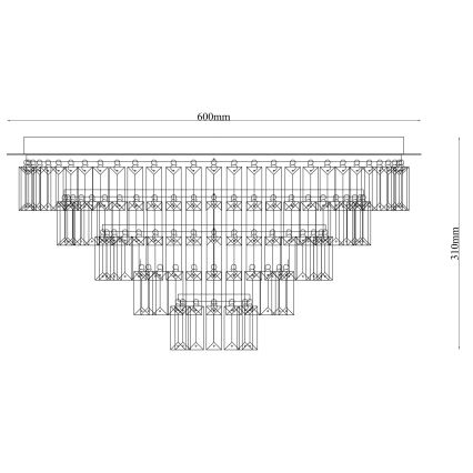 Ondaluce - Krystal loftlampe CASTLE 12xG9/7W/230V Ø 60 cm poleret krom