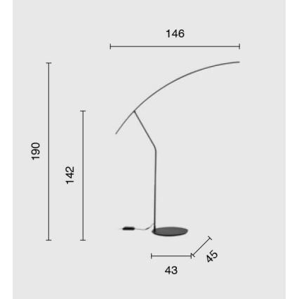 Ondaluce - LED Dæmpbar gulvlampe FOLAGA LED/30W/230V 190 cm sort
