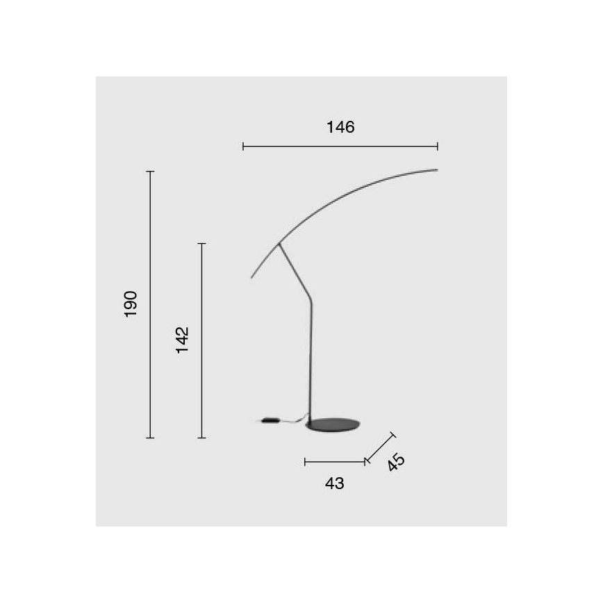 Ondaluce - LED Dæmpbar gulvlampe FOLAGA LED/30W/230V 190 cm sort