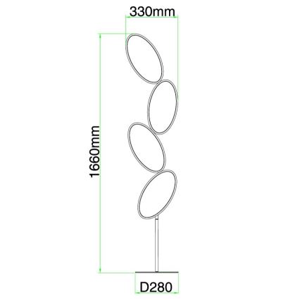 Ondaluce - LED-dæmpbar gulvlampe RICE LED/38W/230V 166 cm guld