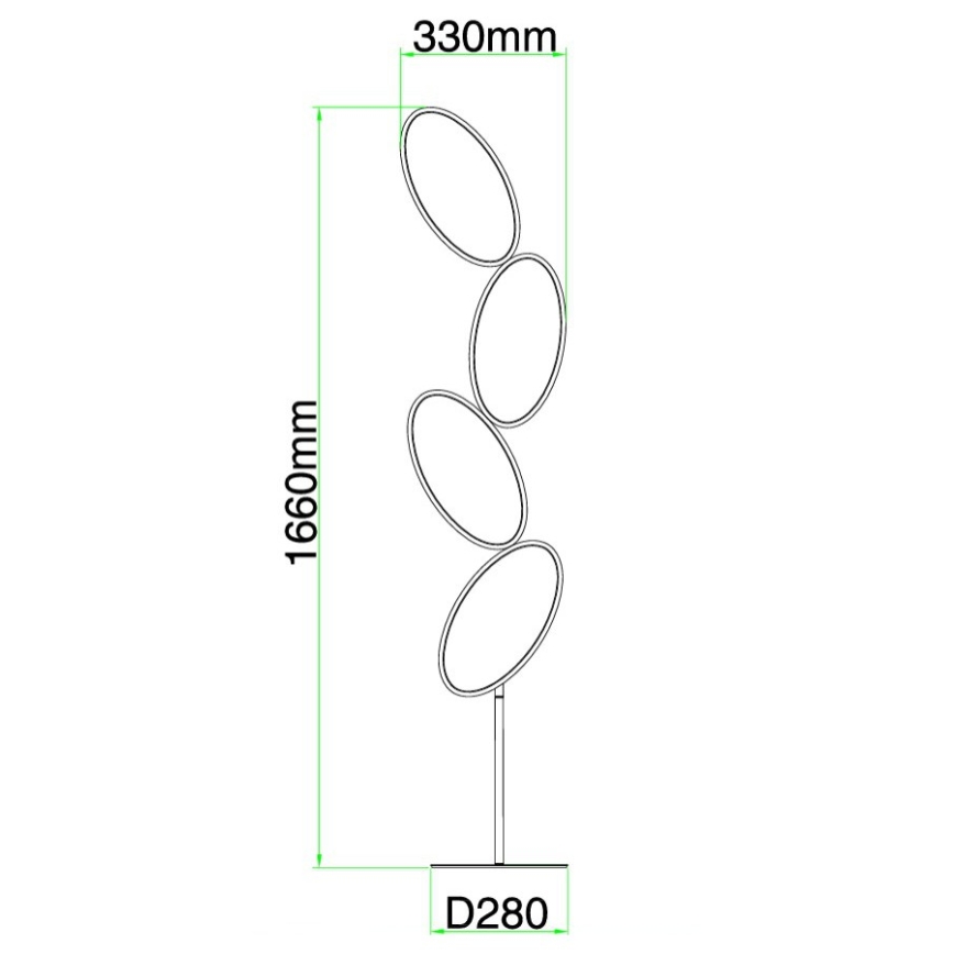 Ondaluce - LED-dæmpbar gulvlampe RICE LED/38W/230V 166 cm guld