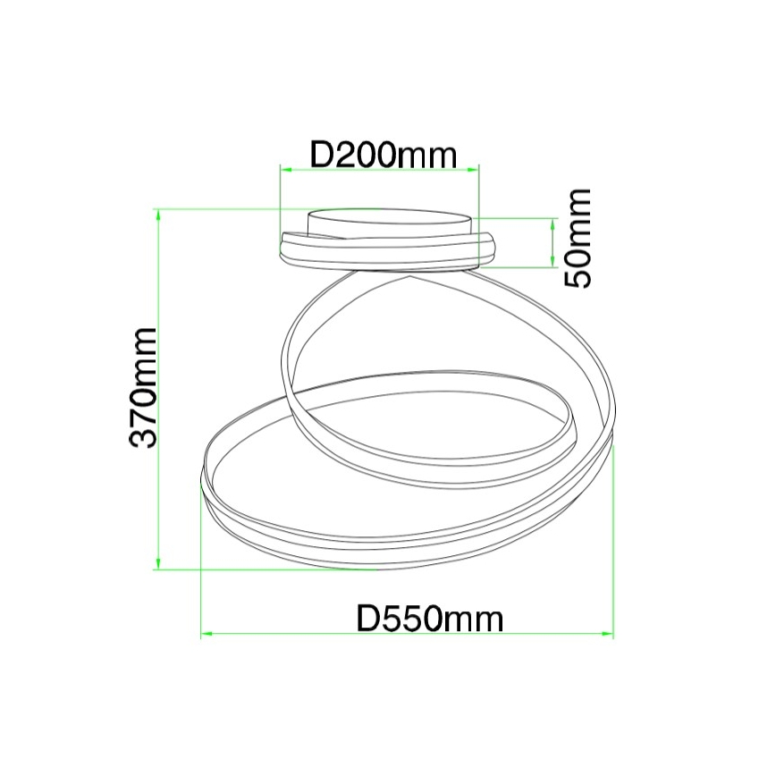 Ondaluce - LED-dæmpbar loftarmatur VUELTA LED/37W/230V Ø 55 cm hvid