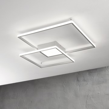Ondaluce - LED Dæmpbar loftlampe DOWEL LED/46W/230V 55x55 cm sølv