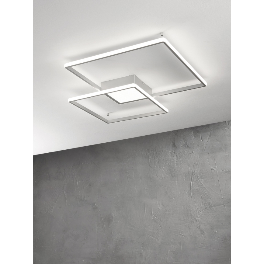 Ondaluce - LED Dæmpbar loftlampe DOWEL LED/46W/230V 55x55 cm sølv